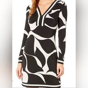 NWT TRINA TURK Black and White Patterned Dress
